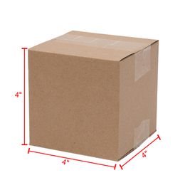 -Waco pequenos caixas onduladas de papel de correspondência, papel de 4x4x4 ", papelão de papelão kraft, embalagem e em movimento, (pacote de 100)