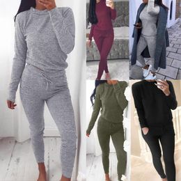 Feitong Womens 2 PC Tracksuits Set Ladies Joggers Active Sport Blouse Tops Pants Sets 2020 new arrival