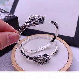 Sterling Silver Distressed Bracelet Three-dimensional King Bracelet Couple Personality Unique Style Bracelet Fashion Jewelry Supply4911916