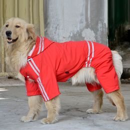 Raincoat For Dogs Waterproof Dog Coat Reflective Dog Raincoat Clothes For Large Dogs Labrador 3XL-7XL 4 Colours Y200922