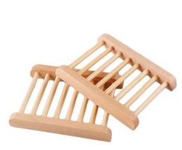 Natural Bamboo Trays Wholesale Wooden Soap Dish Wooden Soap Tray Holder Rack Plate Box Container for Bath Shower