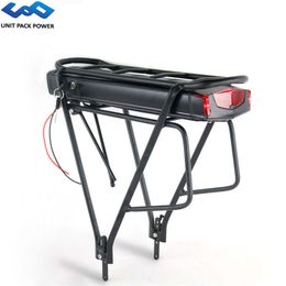 UPP 36V 13Ah Rear Rack Battery 13S5P 468Wh Samsung Cell eBike Batteries With Taillight&Luggage for Bafang 500W 250W Motor