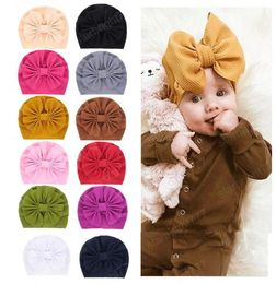 Crianças Bowkot tampões dos chapéus dos indianos muçulmanos Beanie Baby chapéus bebê meninas arcos de cabelo chapéu crianças capotas de algodão turbante infantil torção chapéus