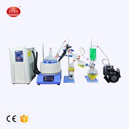 ZZKD Lab Supplies 5L Laboratory Short Path Distillation Kit With 5L/-10°C Cooing Chiller, Rotary Vane Vacuum Pump, 110V