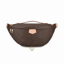Top Quality Fashion Pu Leather Brown flower Handbags Women Bags Designer Fanny Packs Famous Waist Bags Handbag Lady Belt Chest bag Wallet