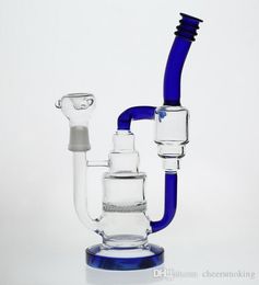 12.6 Inches Tall Joint 18.8 mm Hookahs Water Pipes Honeycomb And Double Recycler Amber Oil Rig Glass Bongs