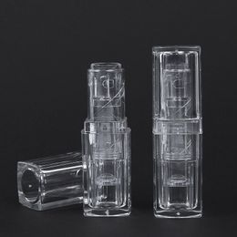 New Transparent Thickened Lipstick Tube Square Lip Balm Empty Bottles Plastic Lipstick Container Free Shipping WB2525