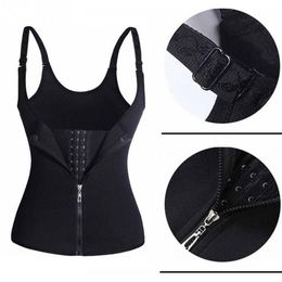 Women Zipper Body Shaper Vest Slim Waist Training Cincher Shirt Corset Shapewear Slimming Belt home clothing