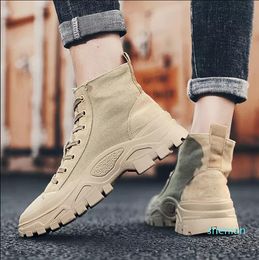 Hot sale-whloesale Men Women Boots Triple black Khaki ankle winter boots warm Martin Boots size eur 36-43