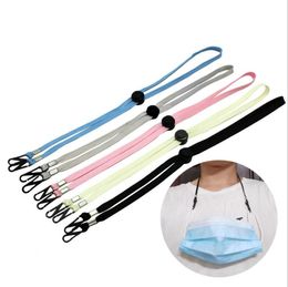 Mask Anti-loss Straps Adjustable Solid Hat Lanyard Aniti-wind Hang Rope Lanyard Dismountable Mask Extension Rope With Hook Party Gift LSK977