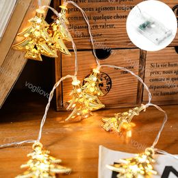 gold led string lights UK - Christmas Lights LED Strings Golden Gold Tree 3000K 20LEDs 30LEDs 40LEDs Holiday Lighting For Outdoor Courtyard Decoration DHL