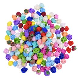 500pcs 2cm Mini Artificial Pe Foam Rose Flower Heads For Wedding Home Decoration Handmade Fake Flowers Ball Craft Party Supplies