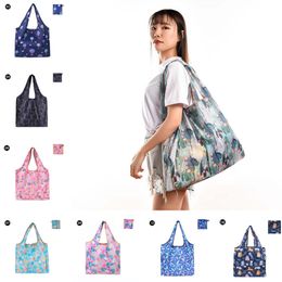 Home Reusable Shopping Bag Foldable Polyester Bags Eco Friendly Large Capacity Grocery Bags Folding Shoppingtotes 300pcs T1I2462