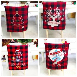 Christmas Chair Cover Plaid Seat Covers Elk Printed Chair Cover Home Dining Chair Covers Christmas Decoration Wholesale 4 Designs BT618