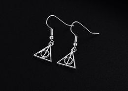 Fashion 20Pair Vintage Punk Deathly Hallows charms Earrings For Women Girls Retro Drop Earrings Jewelry