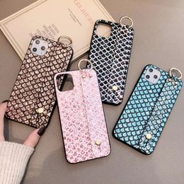 Fashion Sequin Glitter Fish Scale Stand Holder Wrist Strap Phone Case for IPhone 11 Pro MAX X XR XSMAX 6 7 8 Plus SE2020