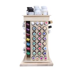 New Style Solid Wooden Rotating Essential Oil Bottle Holder Classification Display Stand Table Diffuser Holder Home Storage