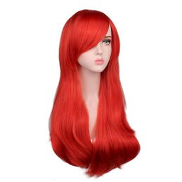 Women Long Wavy Cosplay Wig Red 70 Cm Temperature Synthetic Hair Wigs