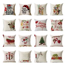 hot Christmas pillowcase car animal sofa cushion cover Santa Claus pillow case Christmas decoration plaid Pillowcase T2I51533