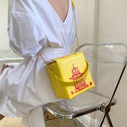 New-Tower Print Handbag for Women Novelty Cute Girl Shoulder Messenger Bag Female Totes Purse Designer Handbags