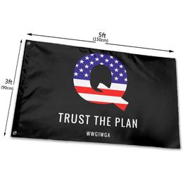 Qanon Trust The Plan Flag 150x90cm 3x5ft Printing Polyester Outdoor or Indoor Club printing Banner and Flags Wholesale