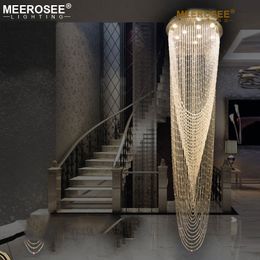 Contemporary Stair Ceiling Mounted Light Fixture Interior Decoration Clear Crystal Chandelier Light for Restaurant Hotel Lamp Lustre MD2201