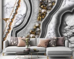 3d Mural Wallpaper Modern Light Luxury Marble Pattern Agate Slice TV Background Wall Premium Atmospheric Interior Decoration Wallpaper