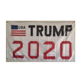 White 3x5ft Trump Flags USA 2020 Flag , National 100% Polyester Single Side Printing 100D , Free Shipping