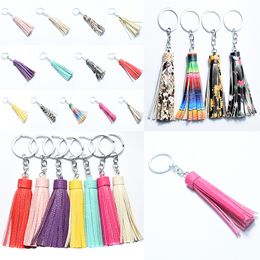 Suede Tassel Vinyl Keyring Tassel Keychain Bag Pendant Accessories Women Tassel Key Chain Fashion Jewelry Charm Party Favor DA890