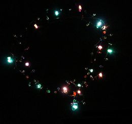 Luminous Necklaces For Christmas Halloween Party Decoration LED Light Up Necklace Plastic Flashing Beaded Lights Pendant SN1328