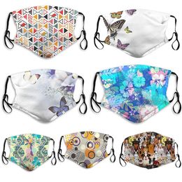 DHL free shipping Butterfly flower vortex designer face mask dust-proof Reusable Cloth Masks Protection Anti Dust Protective Masks
