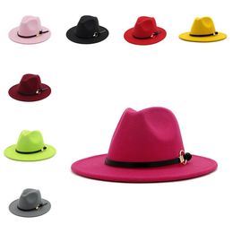 hot Men's Fedora Hat For Gentleman Women Hats Wide Brim Jazz Church Cap Band Wide Flat Brim Jazz Hats Party Hats T2C5270