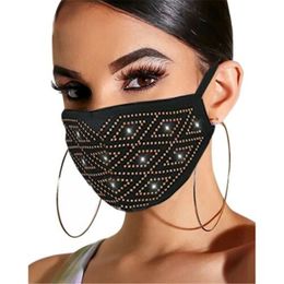 NEW Women's Crystal Glitter Rhinestone Sparkle Bling Reusable Face Mask Covering Fashion Flash Rhinestone Masquerade Party Face Masks