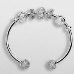 DORAPANG NEWEST 925 Sterling Silver Bracelet Classic Double Buckle Clear CZ Charm Rose Gold Bead Fit Bracelet DIY for Jewellery Gift