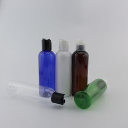 200ml X 12 Plastic Disc Cap Bottles Used For Travel Packaging 200cc White Blue Containers For Liquid Soap Shampoo