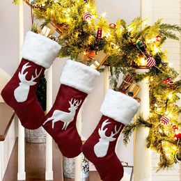 NEW Christmas Stockings Small Elk Xmas Stockings Gift Card Bags Holders Christmas Tree Decorations Xmas Party Ornament
