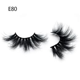 25mm 3D 100% Mink Hair Full Strip Eyelashes Extension Fluffy Wispies Natural Long Eye Lashes Handmade Eye Makeup Tools