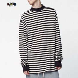 Fashion Men's Oversized Hoodies Plus Size Street White Black Striped Loose Baggy Hoody Long Sleeve Sweatshirt For Hipster 200923