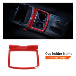 ABS Red Car Gear Cup Holder Frame Trim for Dodge Charger /300C 2011+ Factory Outlet Interior Accessories