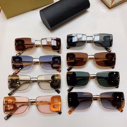 Wholesale brand designer sunglasses small square metal frame double B letter legs simple fashion style UV400 protective glasses BE3110