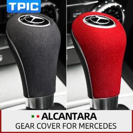 Alcantara Suede Wrapping Gear Shift Knob Handle Collars ABS Cover Trim for Mercedes W204 W212 W169 W219 W463 CLS C E A G Class