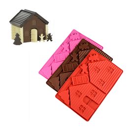 Chocolate Biscuit Mould Creative Christmas Gingerbread House Silicone Cake Moulds Sugar Craft Cake Decorating Tools Moldes