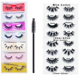 Newest Thick Long Mink False Eyelashes 15-20mm with Brush Reusable Handmade Fake Lashes Mink Hair 16 Models Available Drop Shipping