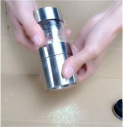 Stainless Steel Cumin Condiment Bottles Pepper Grinders Hand Manual Herb Grinder Abrader Rotating Mill Flavouring Transparent Glass 9 8kd F2