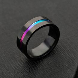 Fashion Men Rings Frosted Size 6-13 Stainless Steel Black Finger Rings Jewellery Colourful Ring For Gift