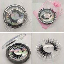 Mink Lashes 3D Silk Protein Mink False Eyelashes Long Lasting Lashes Natural Mink Eyelashes Round Box Packaging high quality
