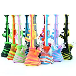 Latest Shape Silicone Water Bong Removable hookah bongs with glass Philtre bowl silicones dab rig for smoke unbreakable