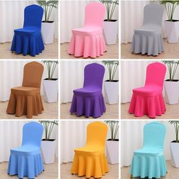 Solid Chair Cover Elastic Dining Chair Cover Removable Kitchen Seat Case Home Wedding Banquet Supplies 22 Designs BT203