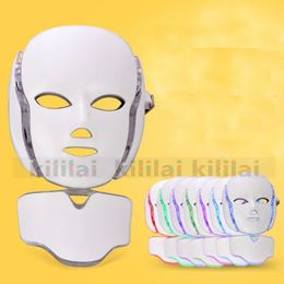 led lights LED Facial Mask Photon Light Energy Therapy Lamp Facial Care Beauty Machine Skin Rejuvenation PDT Anti Aging Acne 7 Light