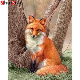 5D DIY Diamond Painting "fox" Embroidery Full Square Diamond Cross Stitch Rhinestone Mosaic Painting Decor Gift